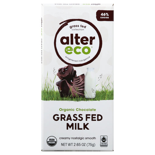 Alter Eco Grass Fed Collection Organic 46% Cocoa Milk Chocolate 2.65 oz