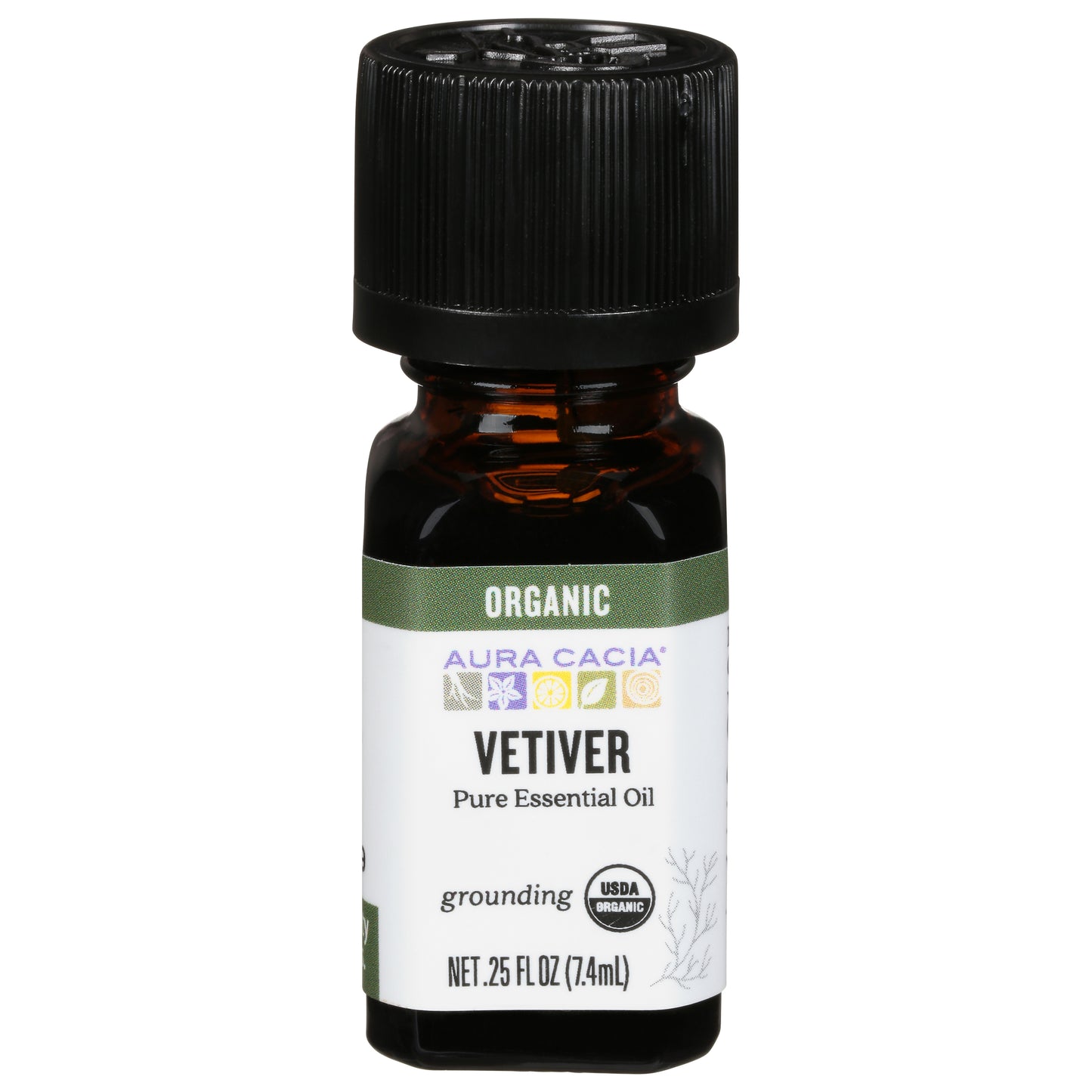Aura Cacia Grounding Organic Vetiver Pure Essential Oil 0.25 fl oz