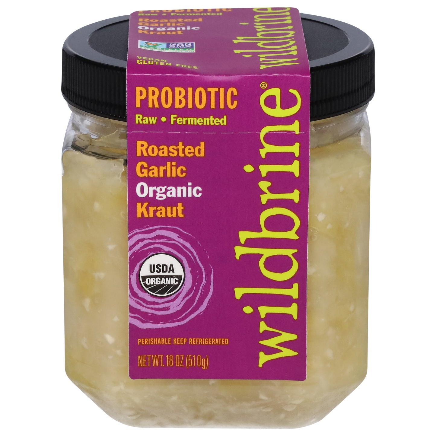 Wildbrine Probiotic Organic Roasted Garlic Kraut 18 oz