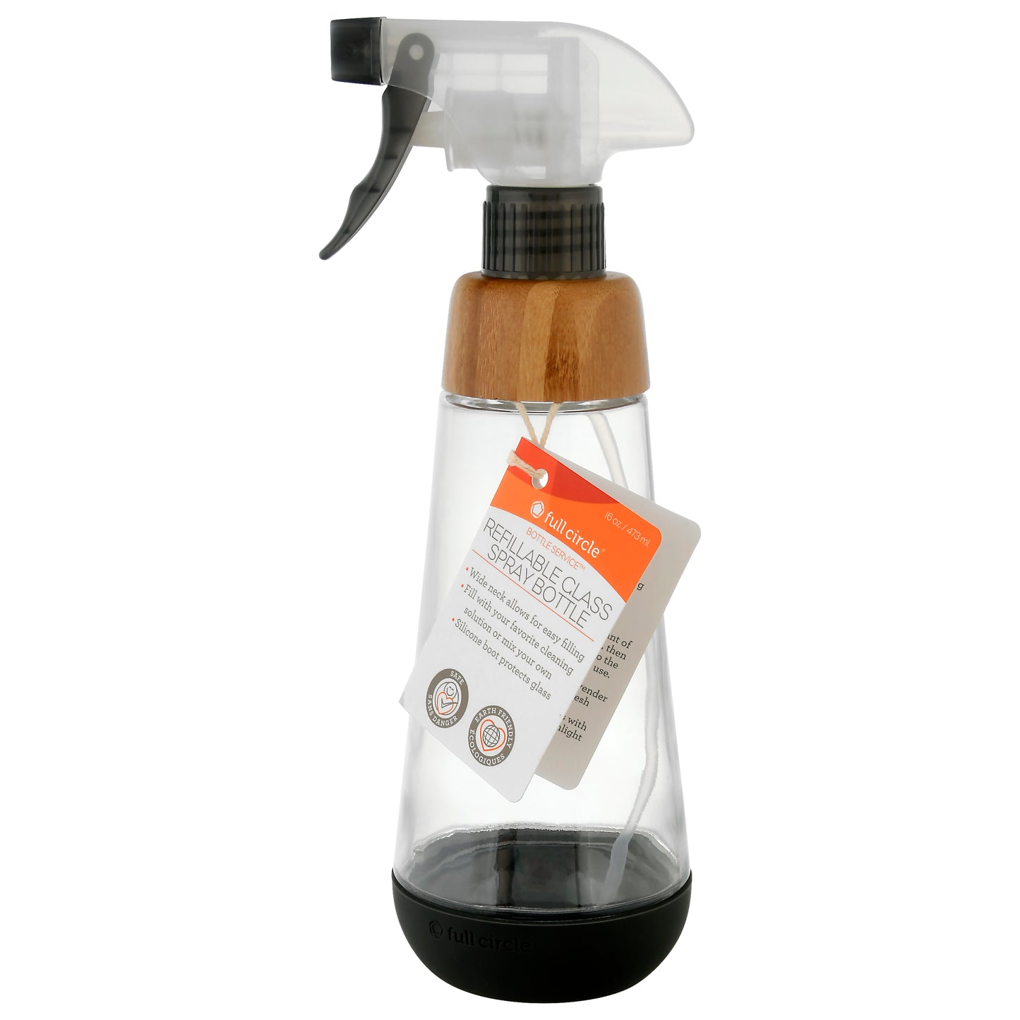 Full Circle Bottle Service 16 Ounce Glass Refillable Spray Bottle 1 ea