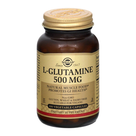 Solgar 500 mg Vegetable Capsules L-Glutamine 100 ea