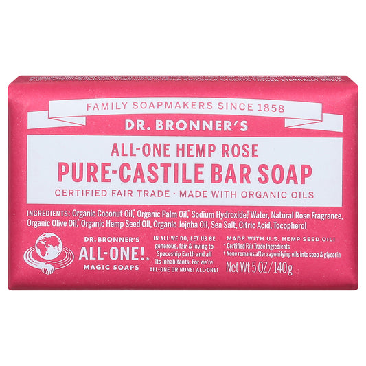 Dr. Bronner's All-One Hemp Rose Pure-Castile Bar Soap 5 oz