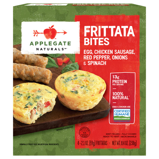 Applegate Naturals Egg, Chicken Sausage, Red Pepper, Onions and Spinach Frittata Bites