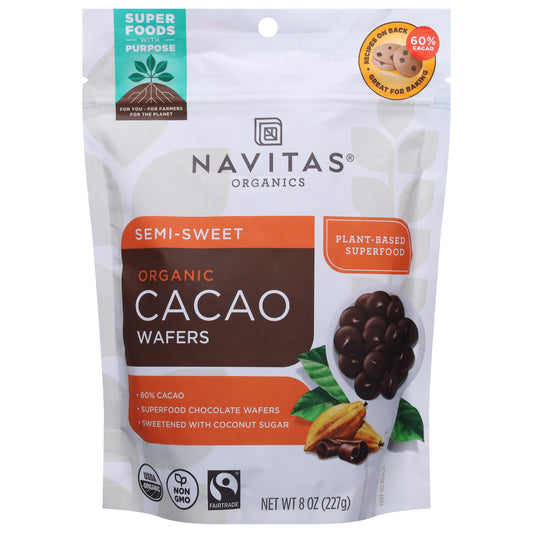 Navitas Organics Organic Semi-Sweet Cacao Wafers 8 oz