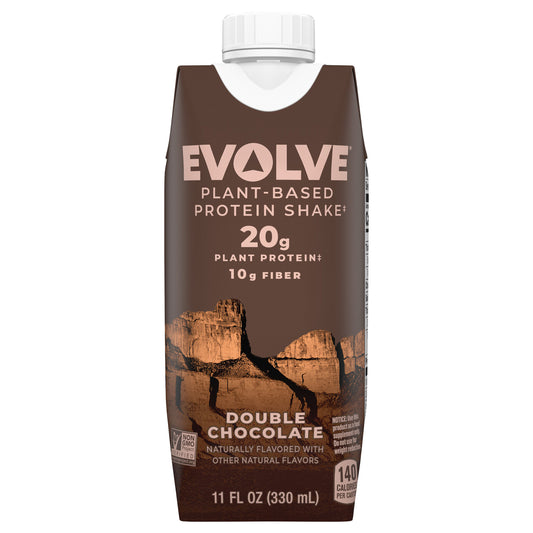 Evolve Plant Based Protein Shake Double Chocolate 11 Fl Oz Carton