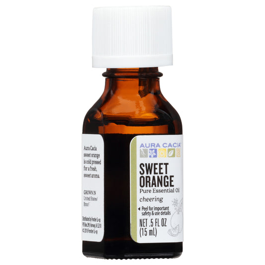 Aura Cacia Cheering Sweet Orange Pure Essential Oil 0.5 fl oz