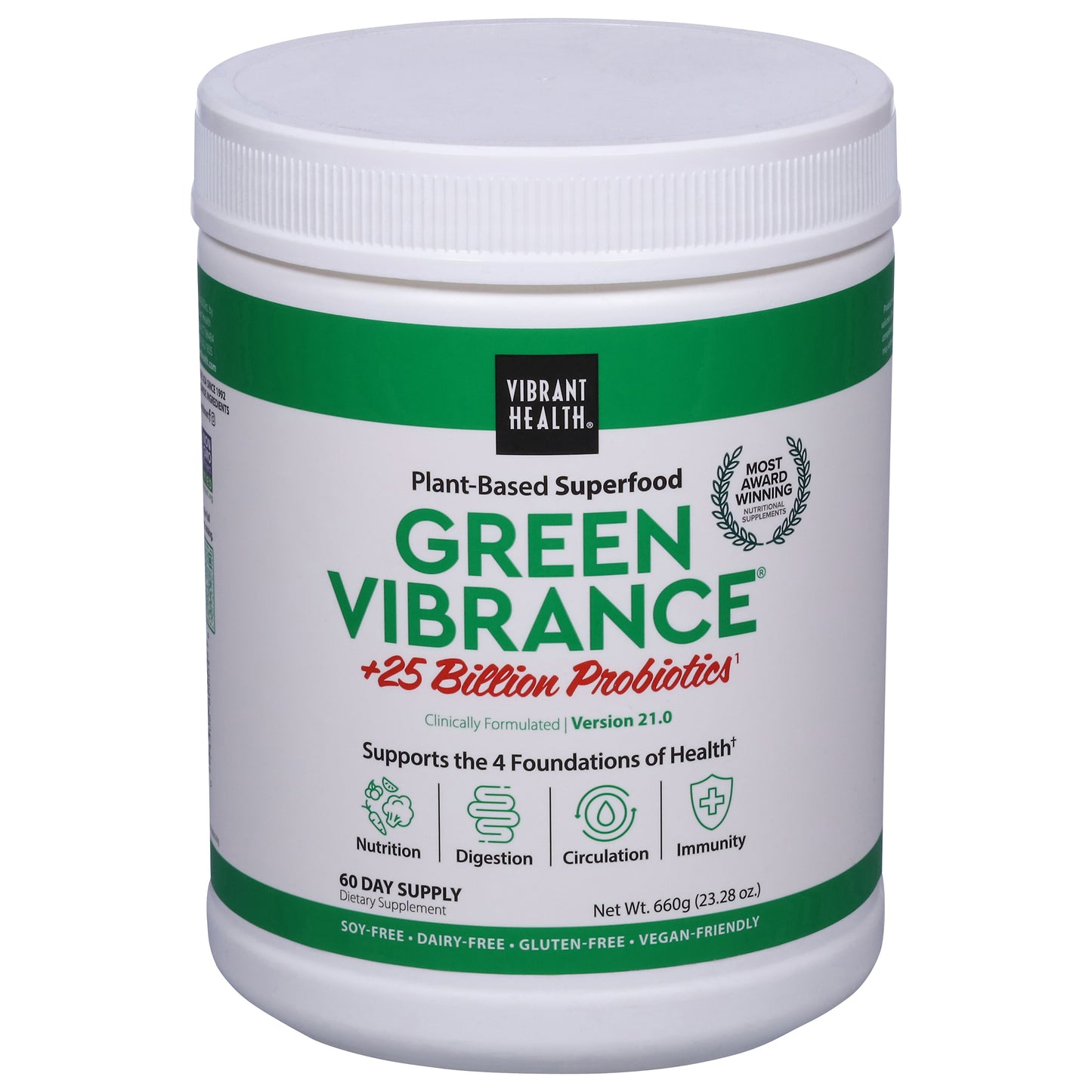 Vibrant Health Plant-Based Superfood Green Vibrance 23.28 oz