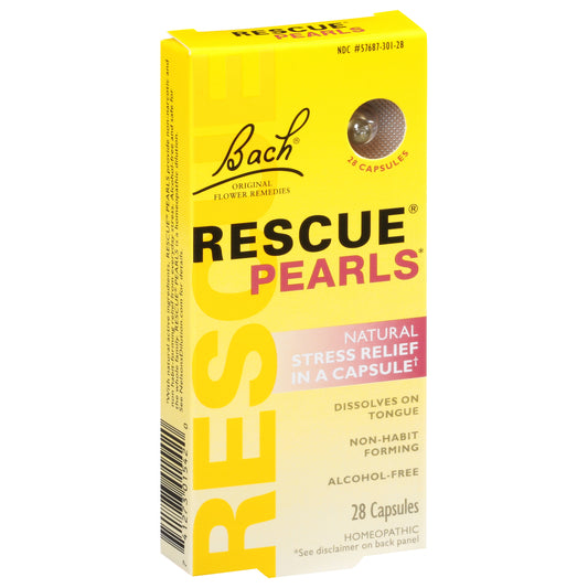Bach Original Flower Remedies Rescue Pearls Natural Stress Relief in a Capsule 28 Capsules