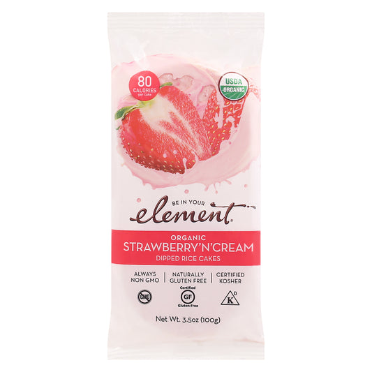 Element Organic Strawberry 'N' Cream Dipped Rice Cakes 3.5 oz