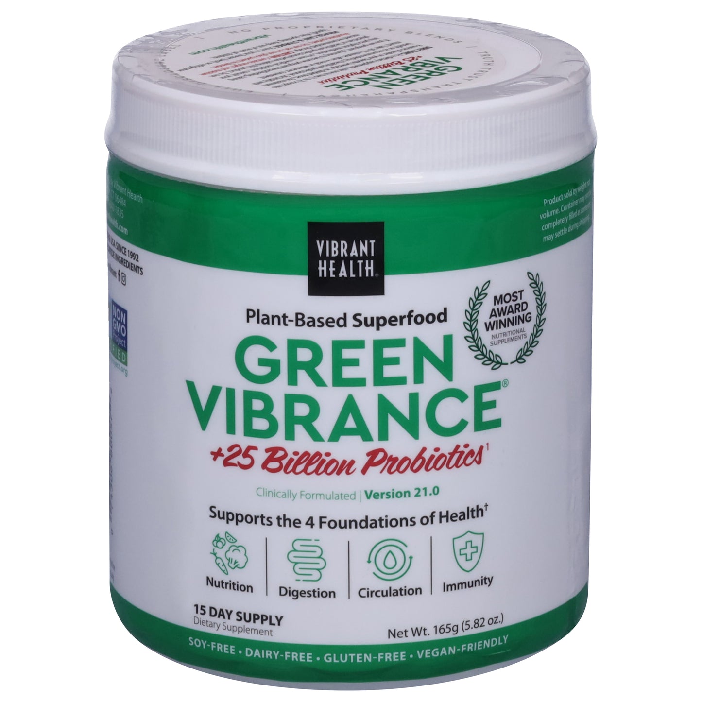 Vibrant Health Plant-Based Superfood Green Vibrance 5.82 oz