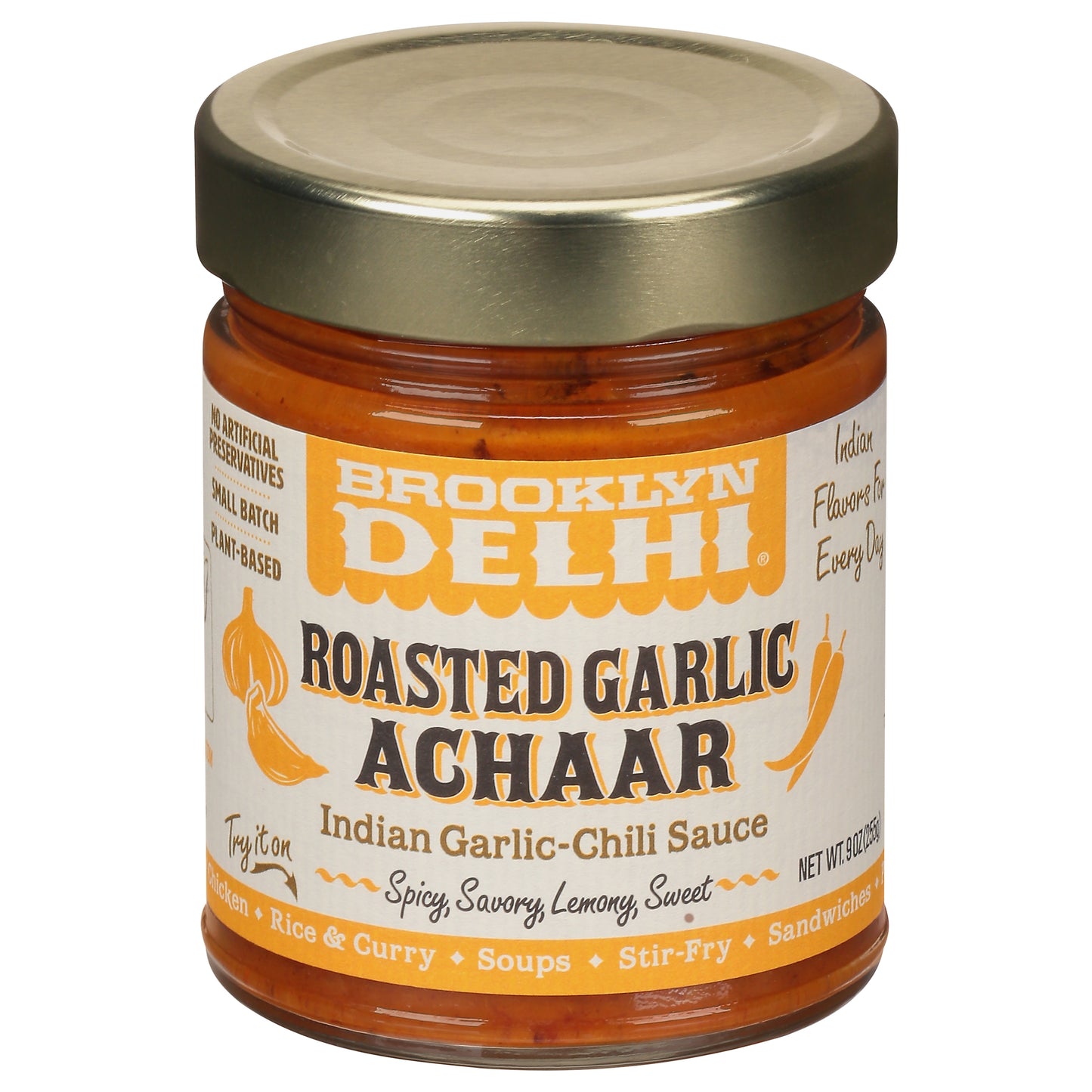 Brooklyn Delhi Roasted Garlic Achaar Indian Chili Sauce 9 oz