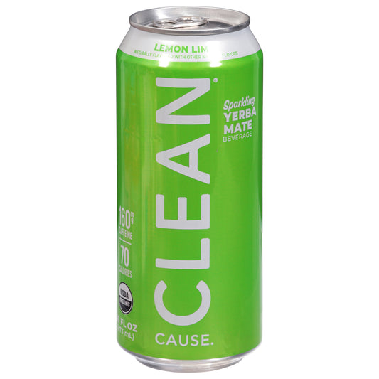 Clean Cause Sparkling Lemon Lime Yerba Mate 16 fl oz