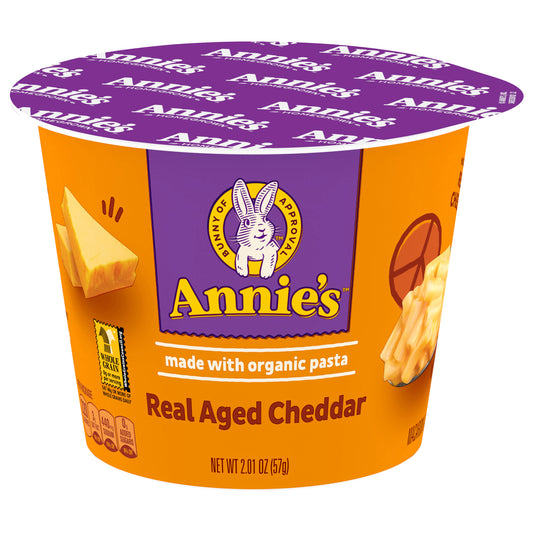 Annie's Real Aged Cheddar Microwavable Mac and Cheese with Organic Pasta Cup, 2.01 oz