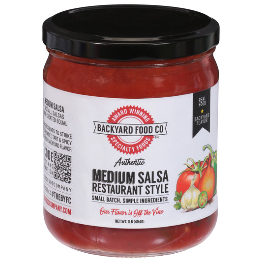 Backyard Food Co Restaurant Style Medium Salsa 1 lb