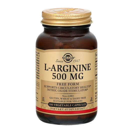 Solgar 500 mg Vegetable Capsules L-Arginine 100 ea
