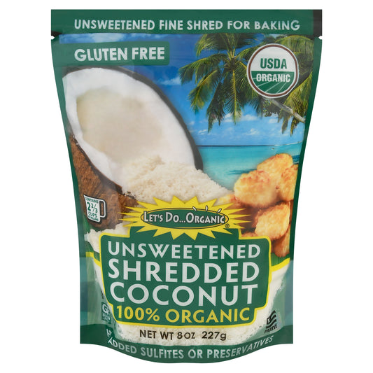 Let's Do Organic Unsweetened Shredded Coconut 8 oz Stand Pack