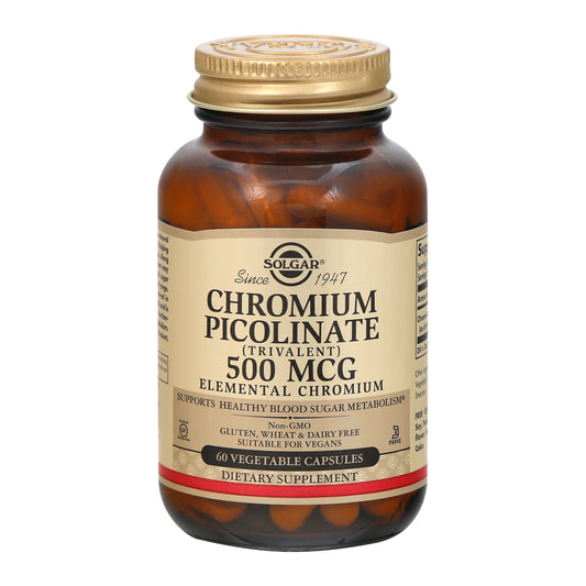 Solgar 500 mcg Vegetable Capsules Chromium Picolinate 60 ea