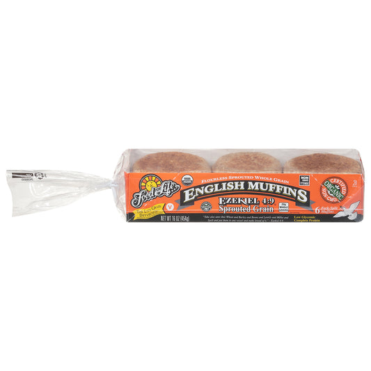 Food for Life Ezekiel 4:9 Sprouted Grain English Muffins 6 ea