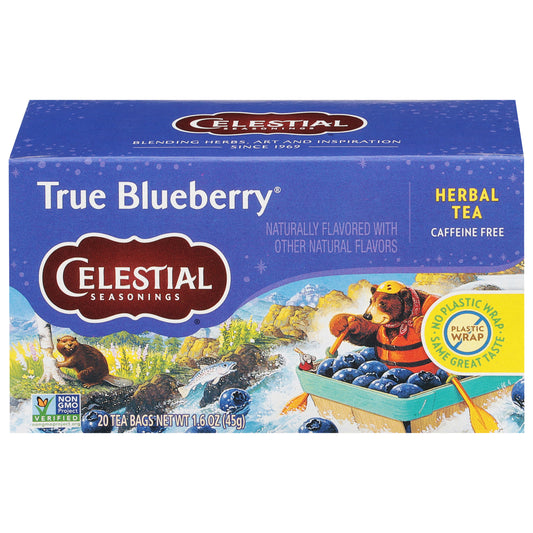 Celestial Seasonings Caffeine Free True Blueberry Herbal Tea 20 ea