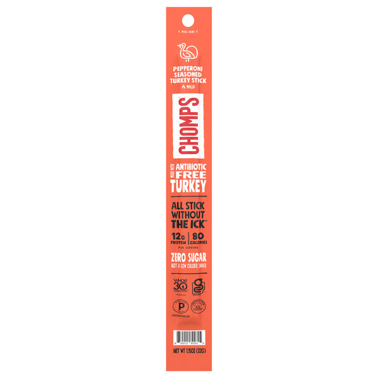 Chomps Free Range Pepperoni Turkey 1.15oz Stick
