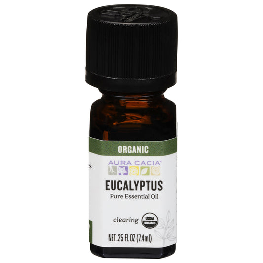 Aura Cacia Clearing Organic Eucalyptus Pure Essential Oil 0.25 fl oz