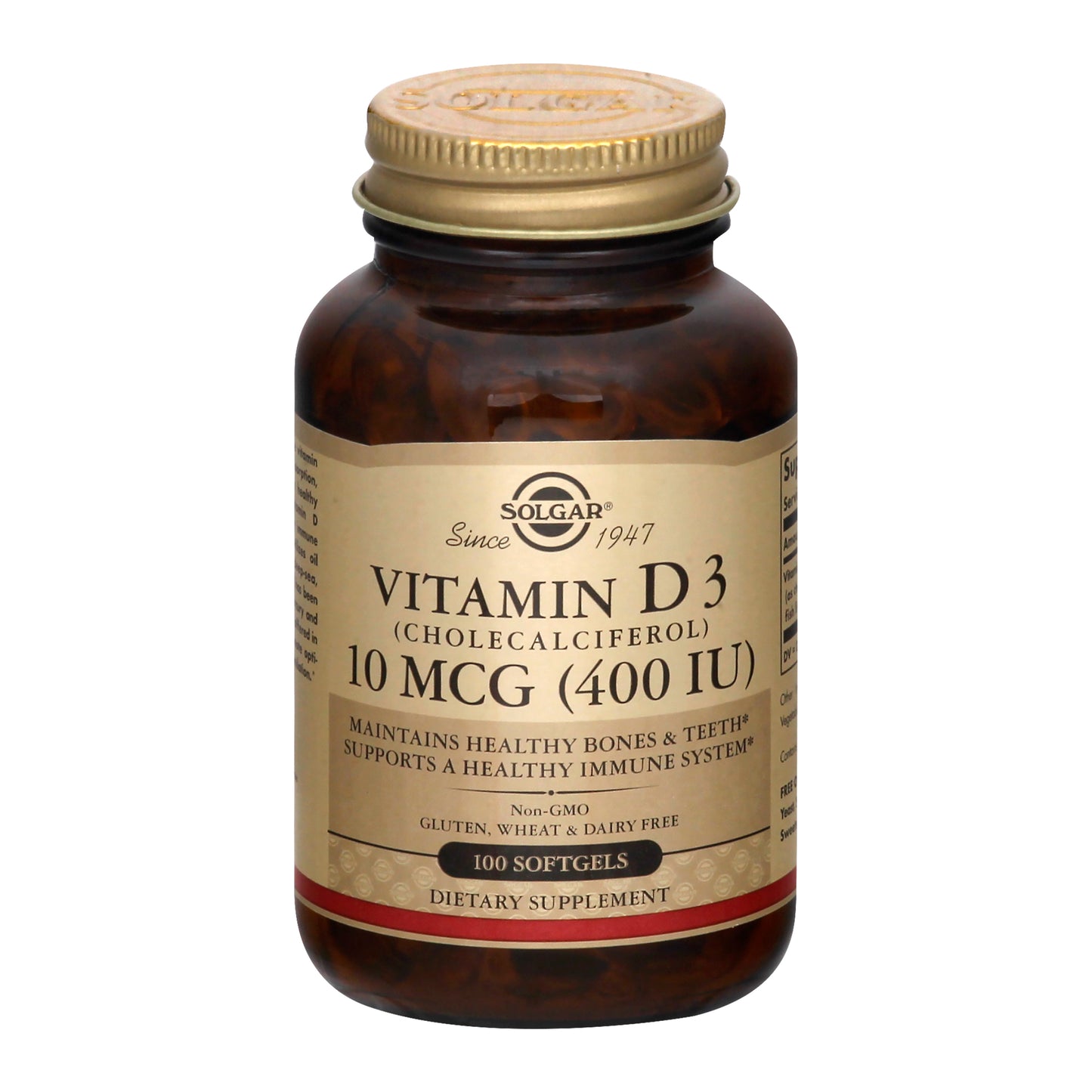 Solgar 10 mcg Softgels Vitamin D3 100 ea