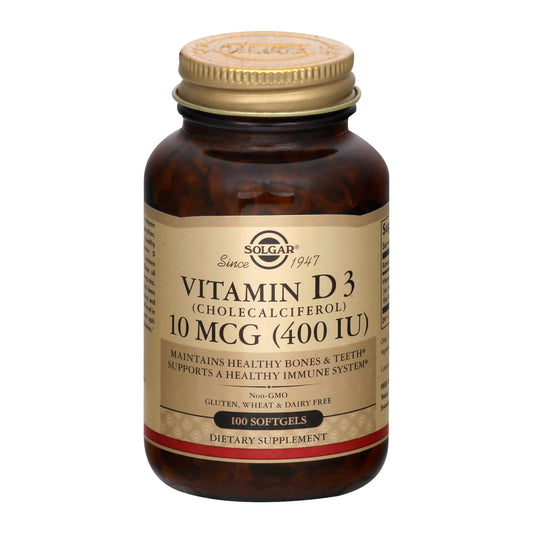 Solgar 10 mcg Softgels Vitamin D3 100 ea