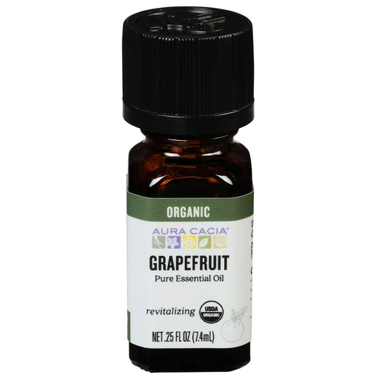 Aura Cacia Organic Revitalizing Grapefruit Pure Essential Oil 0.25 fl oz