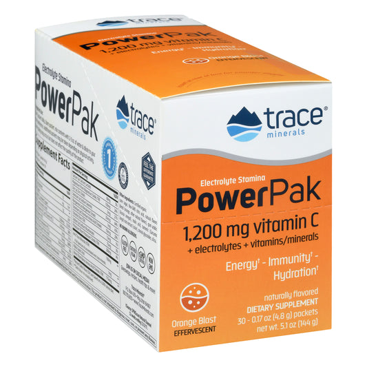 Trace Power Pak Effervescent Orange Blast Electrolyte Stamina 30 ea