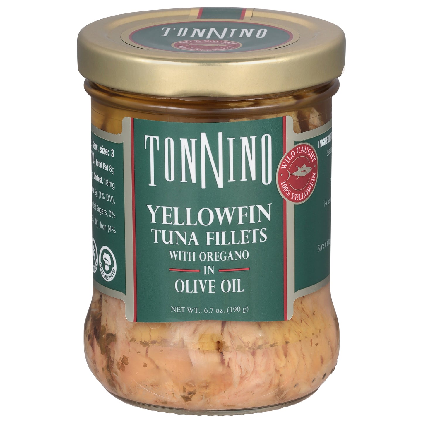 Tonnino Yellowfin Tuna Fillets with Oregano in Olive Oil 6.7 oz