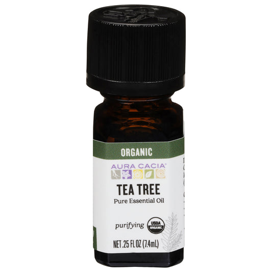 Aura Cacia Purifying Organic Tea Tree Pure Essential Oil 0.25 fl oz