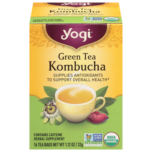 Yogi Tea Bags Green Tea Kombucha 16 ea