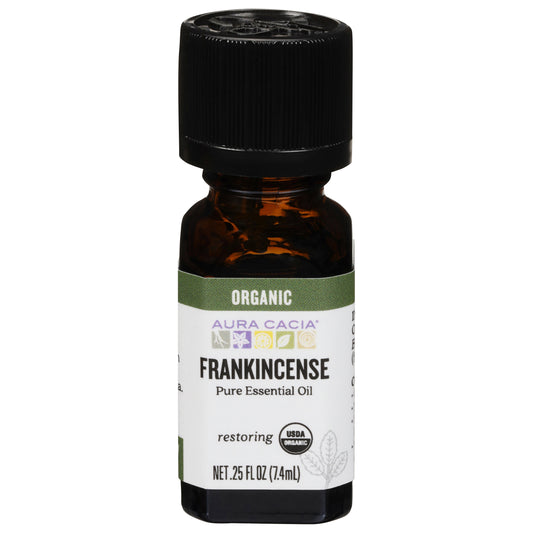 Aura Cacia Restoring Organic Frankincense Pure Essential Oil 0.25 fl oz
