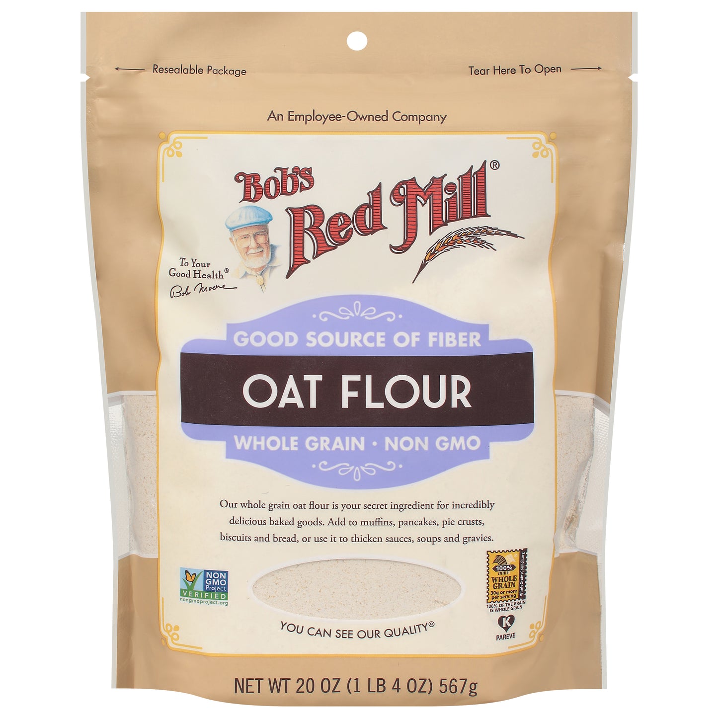 Bob's Red Mill Whole Grain Oat Flour 20 oz