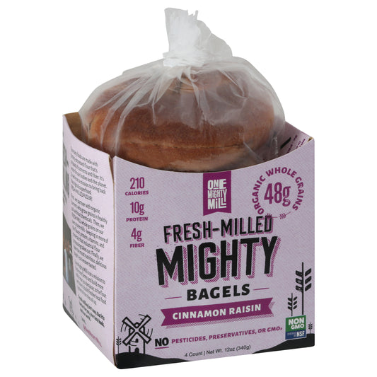 One Mighty Mill Fresh-Milled Cinnamon Raisin Mighty Bagels 4 Bagels