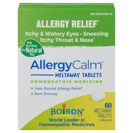 Boiron AllergyCalm Unflavored Allergy Relief 60 Meltaway Tablets