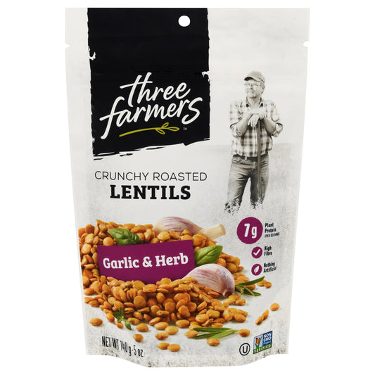 Three Farmers Crunchy Roasted Garlic & Herb Lentils 5 oz