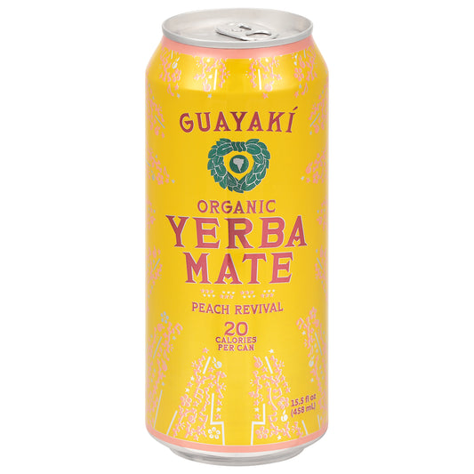 Guayaki Organic Peach Revival Yerba Mate 15.5 fl oz
