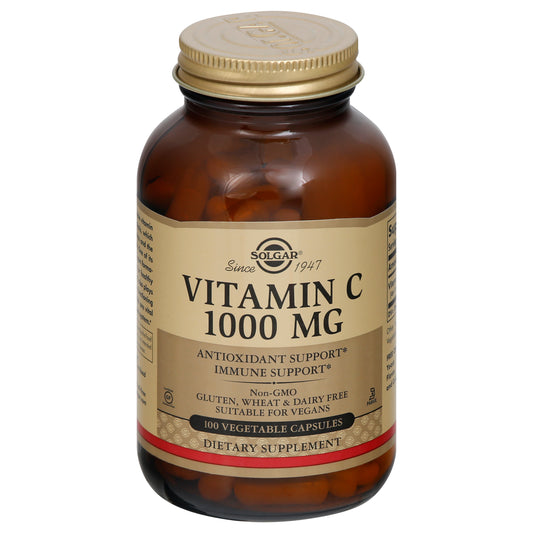 Solgar 1000 mg Vegetable Capsules Vitamin C 100 ea