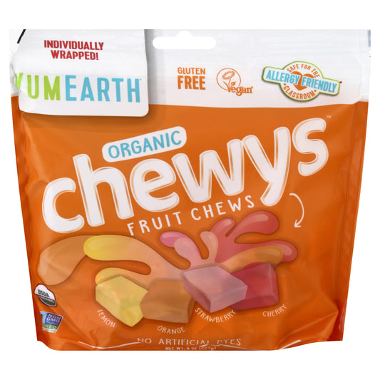 YumEarth Chewys Organic Lemon/Orange/Strawberry/Cherry Fruit Chews 8 oz