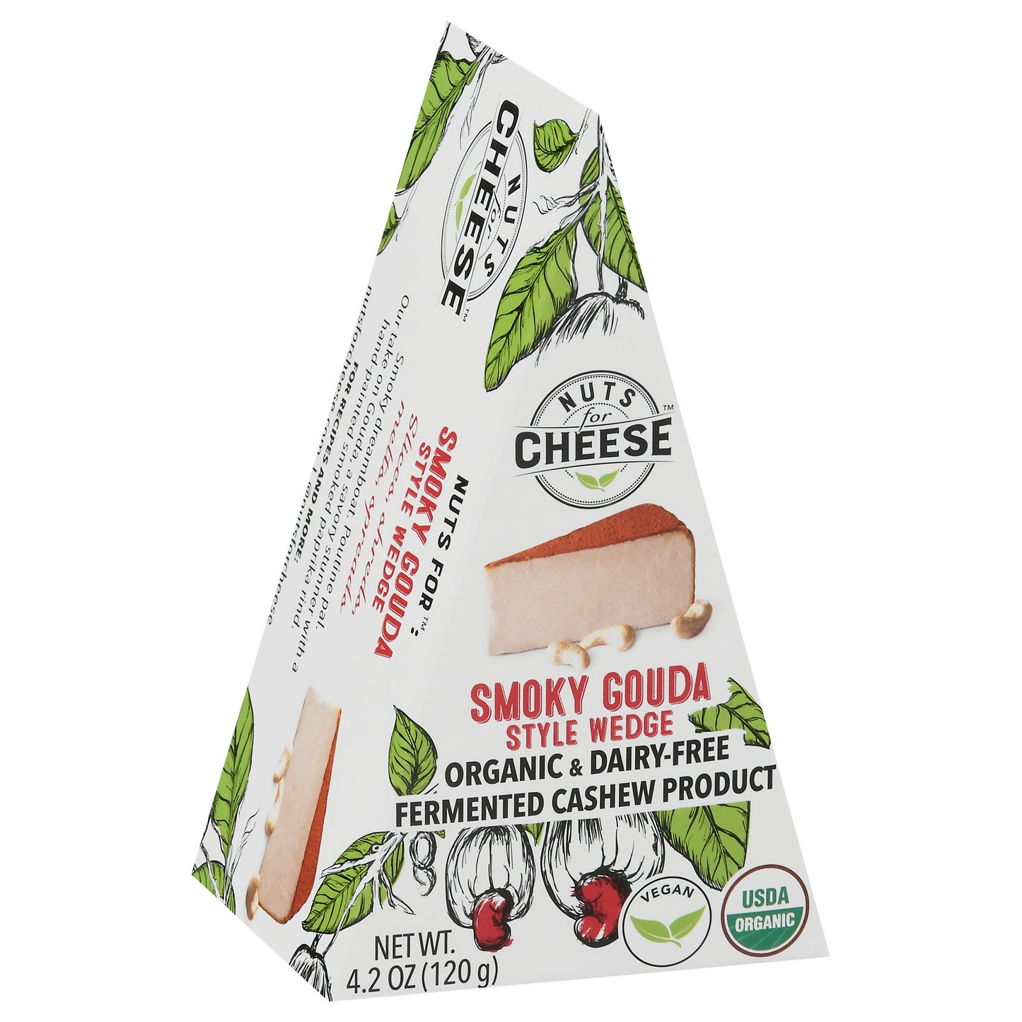 Nuts for Cheese Organic & Dairy-Free Smoky Gouda Style Wedge Fermented Cashew Product 4.2 oz