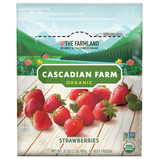Cascadian Farm Organic Strawberries, Premium Frozen Fruit, Non-GMO, 32 oz