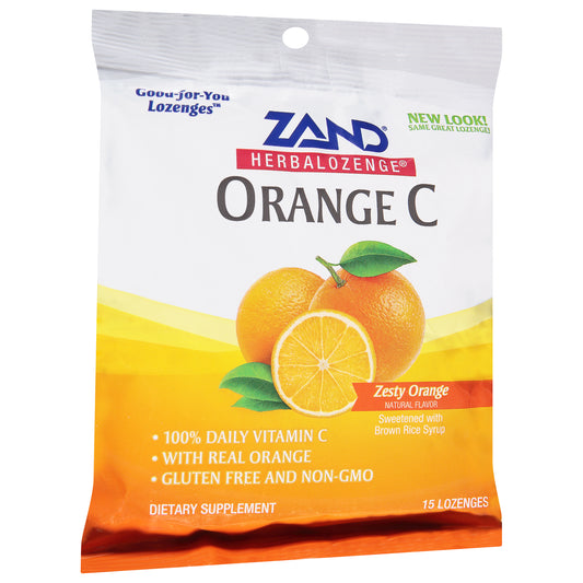 Zand Herbalozenge Orange C Zesty Orange Lozenges 15 ea Bag