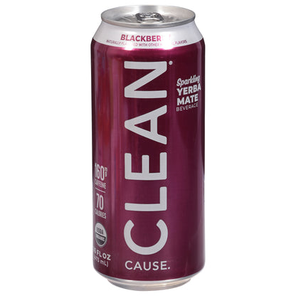 Clean Cause Sparkling Blackberry Yerba Mate Beverage 16 fl oz