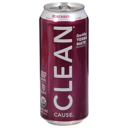 Clean Cause Sparkling Blackberry Yerba Mate Beverage 16 fl oz