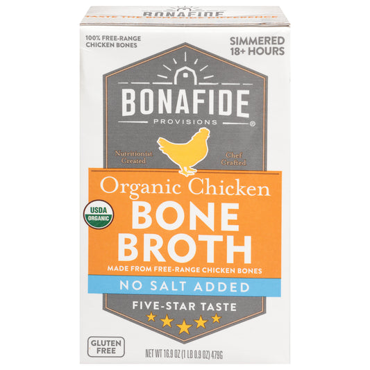 Bonafide Provisions No Salt Added Organic Chicken Bone Broth 16.9 oz