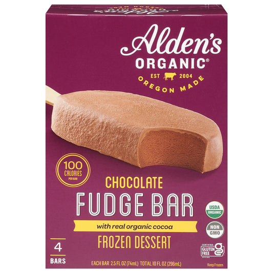 Alden's Organic Fudge Bar Chocolate Frozen Dessert with Real Organic Cocoa 4 - 2.5 fl oz