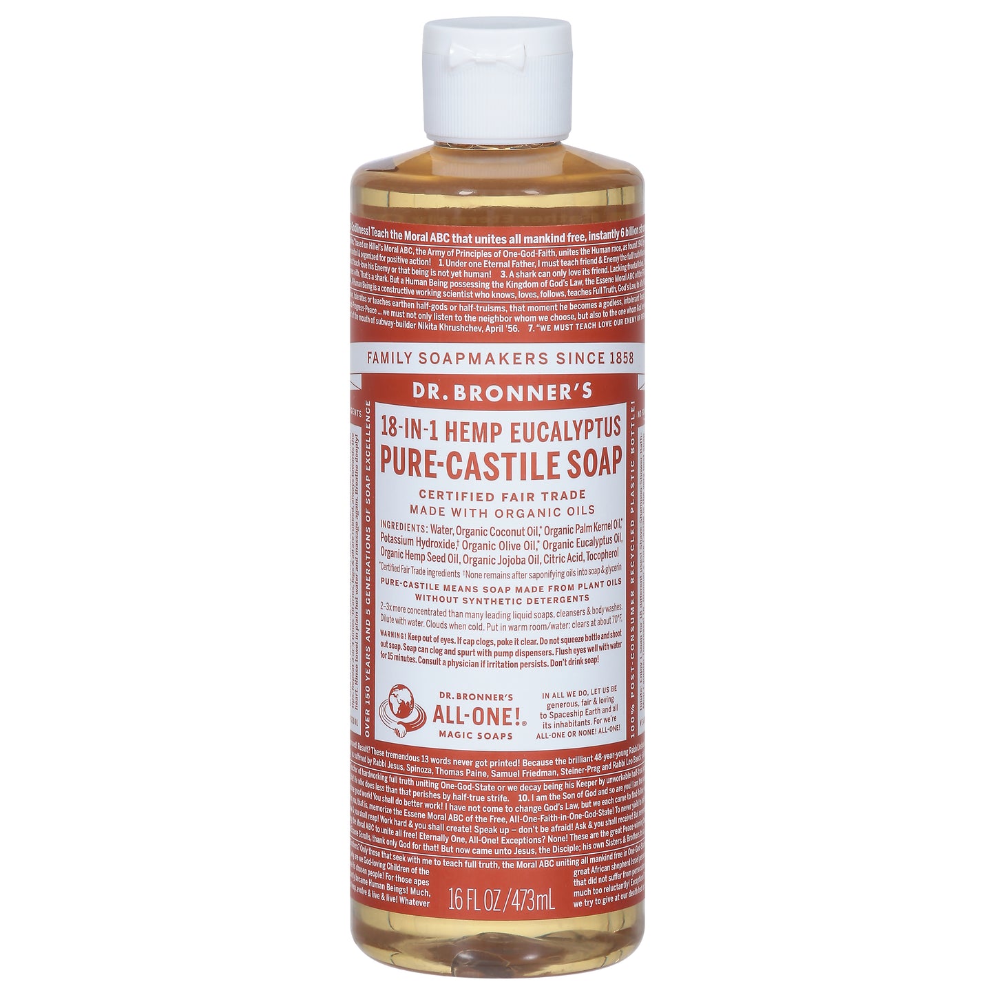 Dr. Bronner's 18-in-1 Hemp Eucalyptus Pure-Castile Soap 16 fl oz
