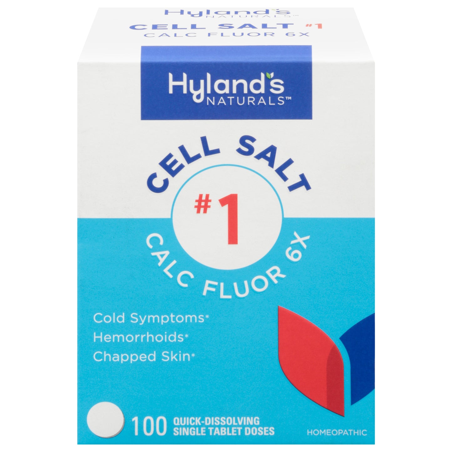 Hyland's Naturals Doses Calc Fluor 6X Cell Salt No. 1 100 Quick-Dissolving Single Tablet