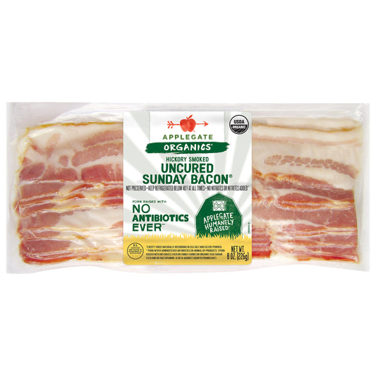 Applegate Organic Hickory Smoked Uncured Sunday Bacon, 8oz